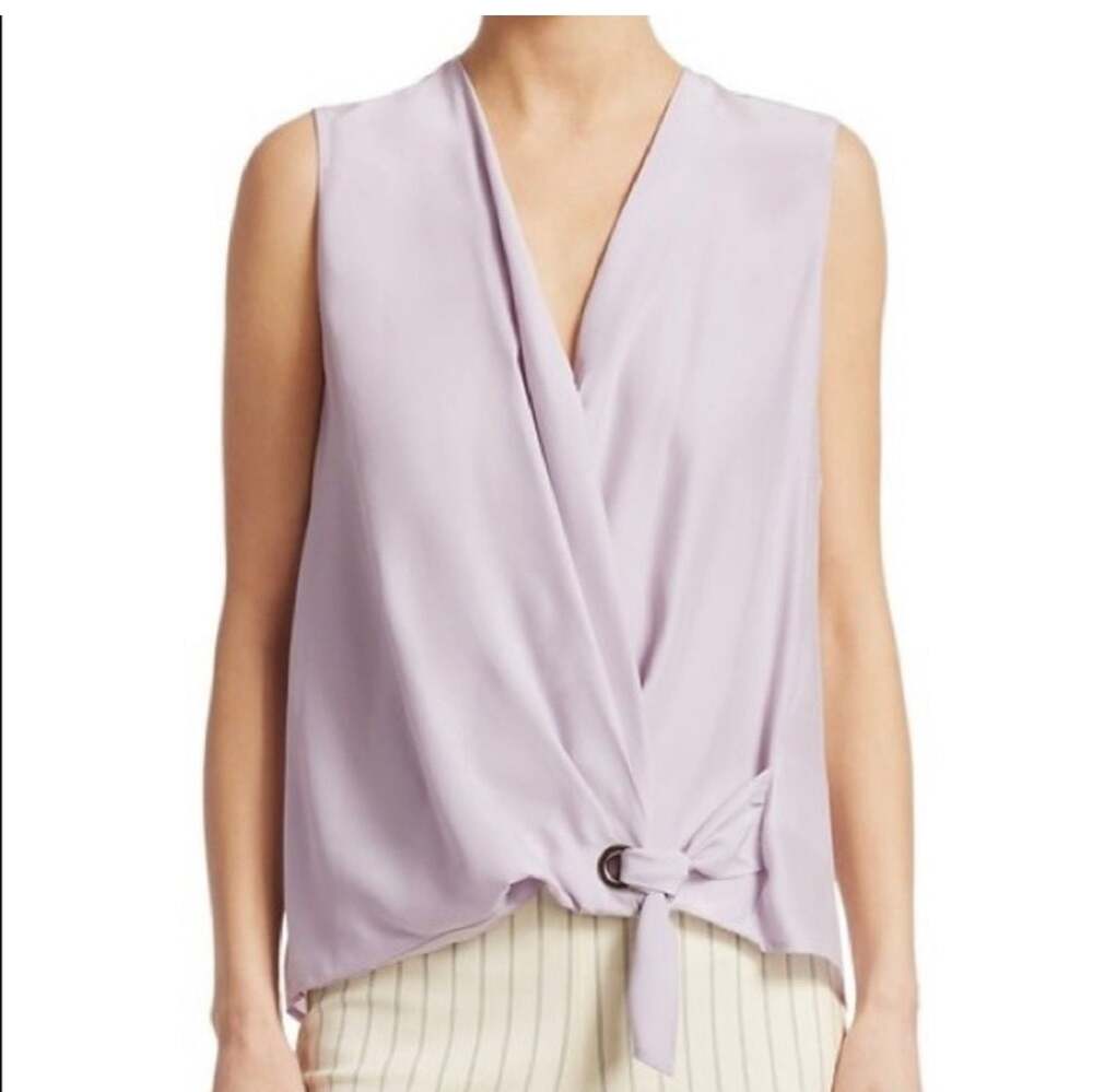 NWT rag & bone Felix Silk Popover Lavender Top Sz L